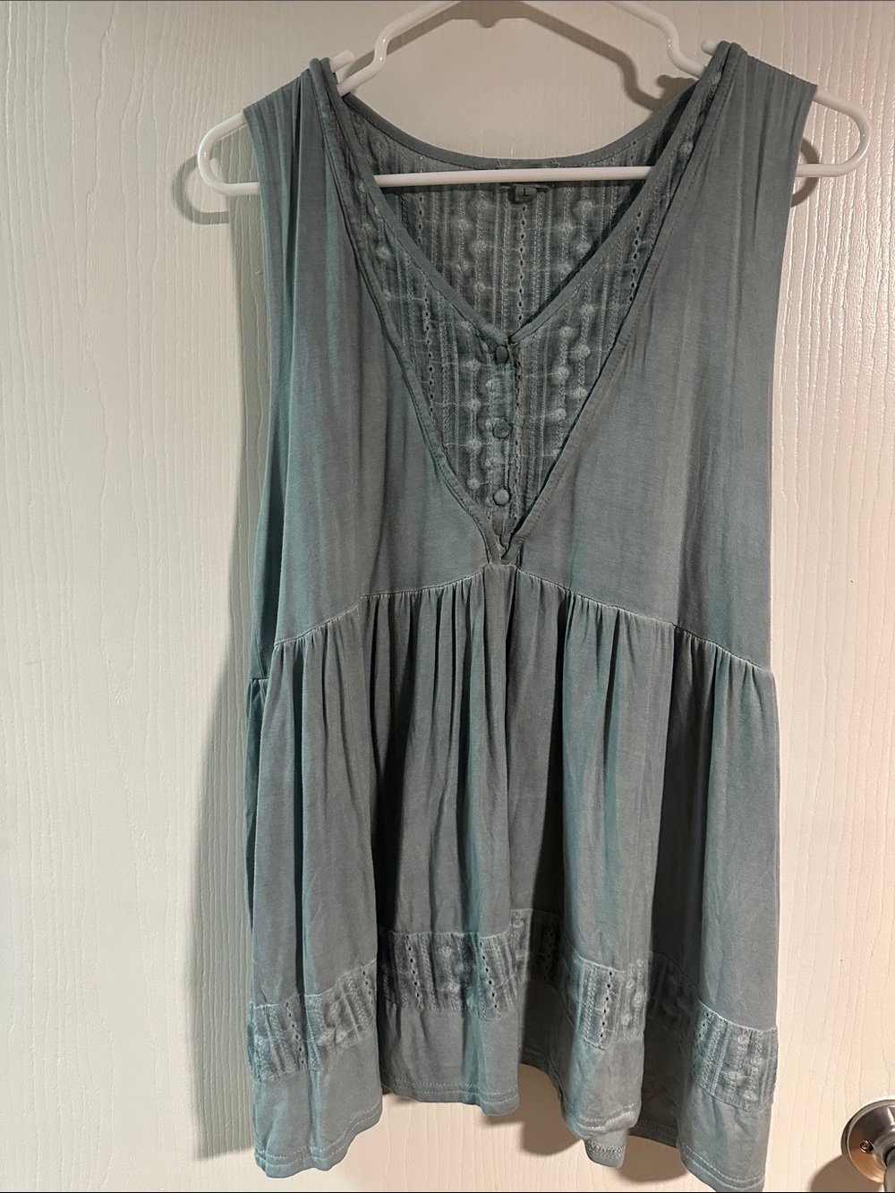 POL Sleeveless Top in Washed Evergreen